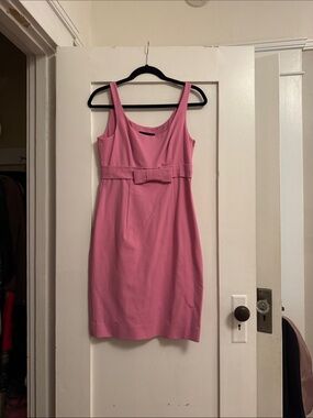 Moschino Pink Sleeveless Sheath Dress with Bow Waist